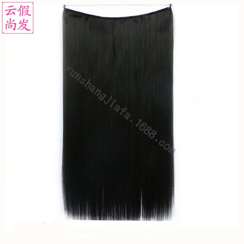 European And American Wigs For Women, High-temperature Silk Fish Line Hair Curta, Black Long Straight Hair, Fashionable Wigs, In Stock