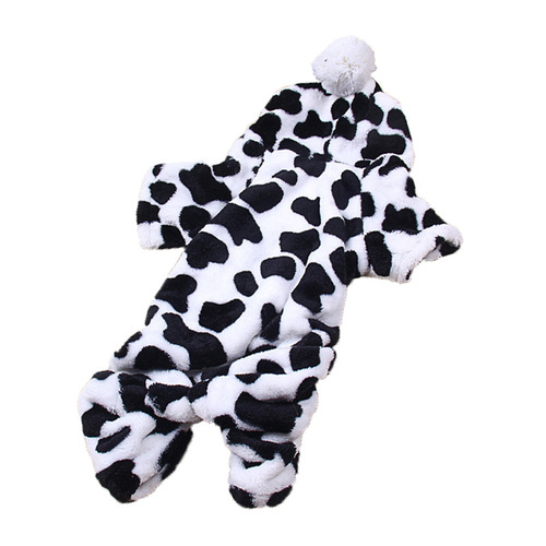 Direct Manufacturer Sale Pet Clothes Dog Clothing Winter Coat Warm Four-Legged Plush Coat - Brown Leopard Pattern Teddy Cute Pet Outfit