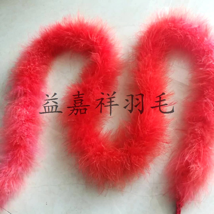 红色20克火鸡毛条 服装辅料美国进口全绒围脖绒条毛条