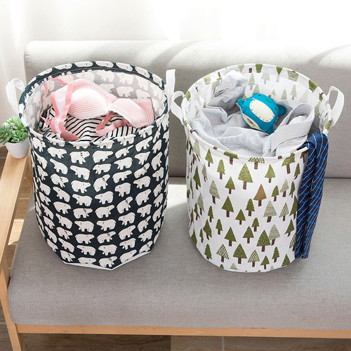 2599 Dirty clothes storage basket folding waterproof laundry basket dirty clothes basket cotton and linen dirty clothes basket toy storage bucket