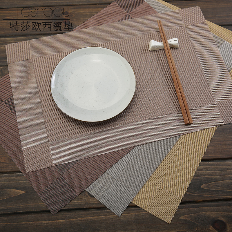 Spot pvc Western Food Mat Japanese Diagonal Single Frame Environmentally Friendly Coaster Bowl Mat Scandinavian pvc Dining Table Mat Hotel Restaurant