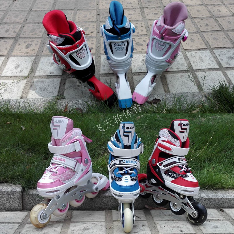 Роликовые коньки BKUBA для детей и взрослых, регулируемые, с колесами из полиуретана, для начинающих, телескопические, для скоростного катания