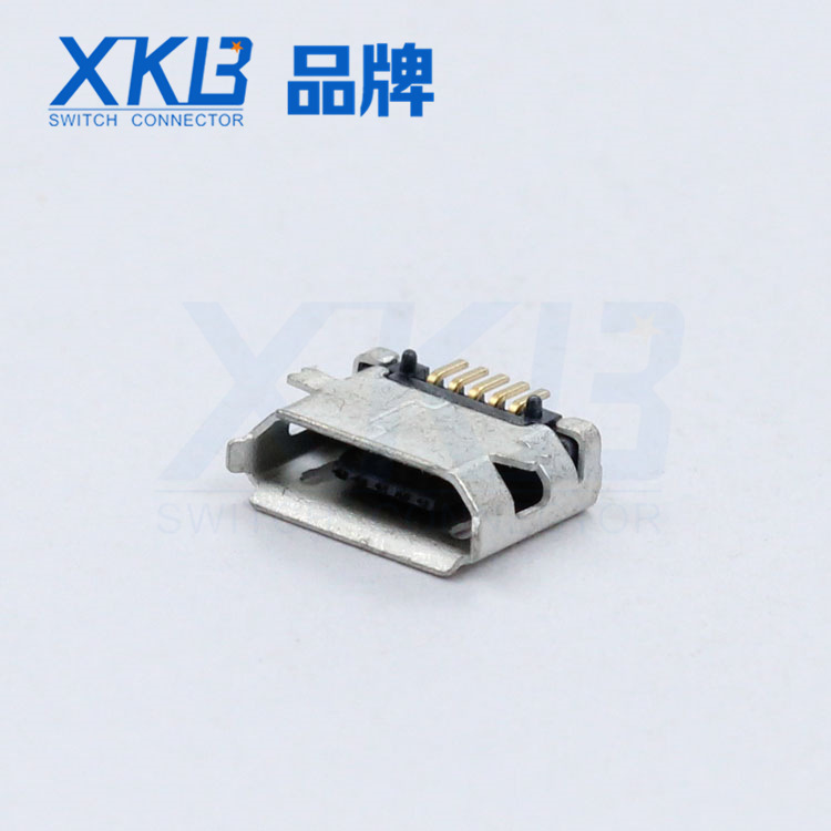 星坤连接器MICRO USB母座卷边焊盘长引脚 U253-05XX-4BH81