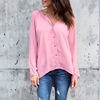 Factory Direct Sales 2018 Spring Explosion V -neck wrinkle button long -sleeved loose chiffon shirt 8 color 8 yards