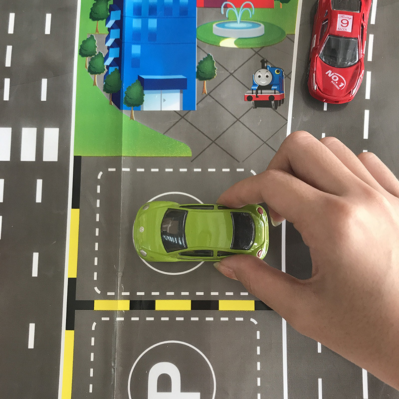 Cross-border Amazon Thomas the Tank Engine children's toy traffic parking scene dinosaur map OPP film