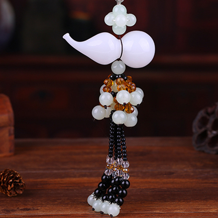 香水葫蘆汽車挂件白玉葫蘆平安汽車內飾品壹件代發滿包郵車挂