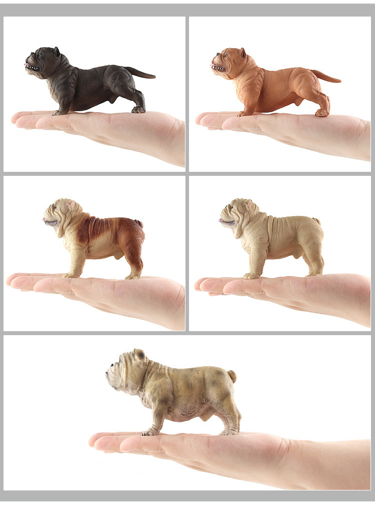 Venta caliente transfronteriza simulación infantil aves de corral modelo animal jugar juguete bulldog malvado perro modelo animal adornos