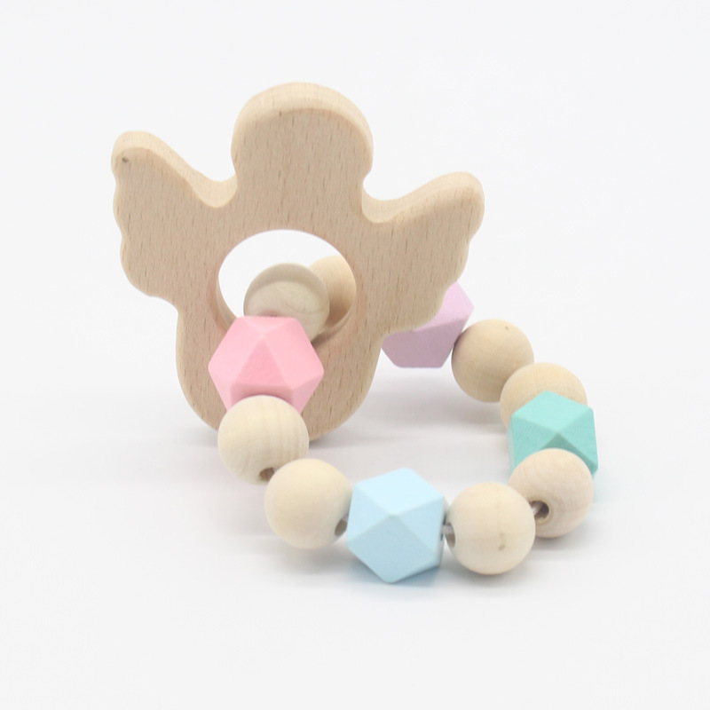 Pulsera de mordedor para bebés suministros para madres e hijos palo de mordedor Juguete de haya Amazon Comercio exterior popular pulsera para bebés