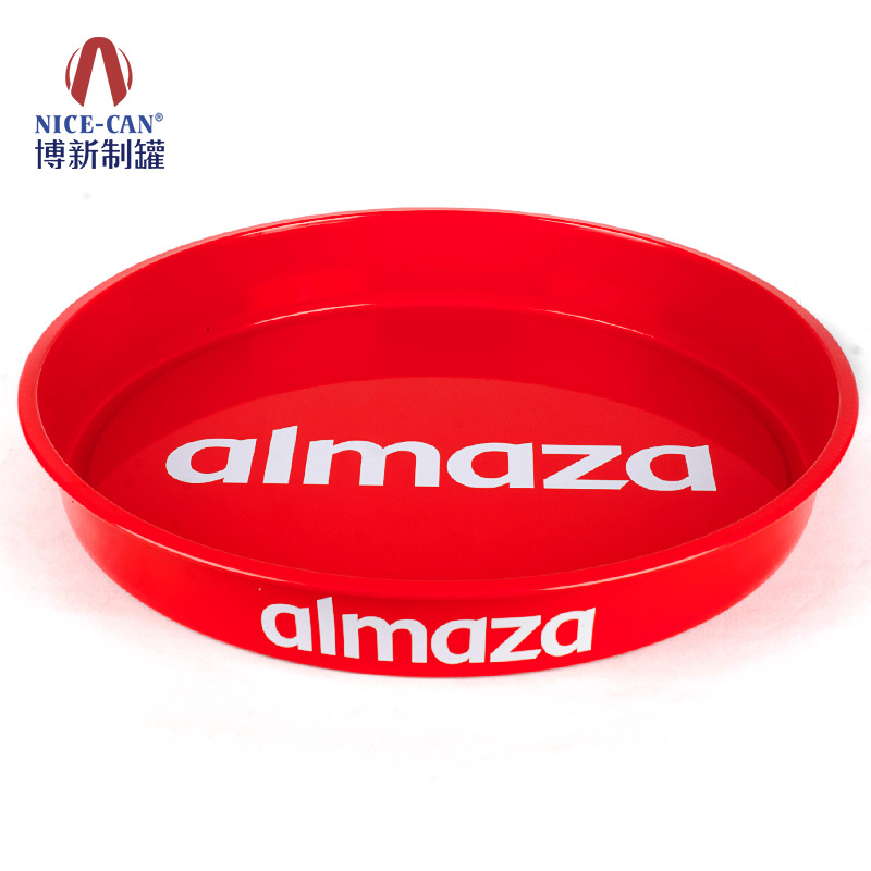 Manufactor supply Tinplate fruit Tray circular non-slip hotel bar currency Beer Drinks Tray Customizable