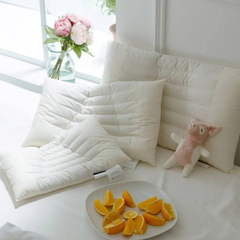 雲絨護睡型寶寶梯度枕 純棉兒童枕芯 批發壹件代發