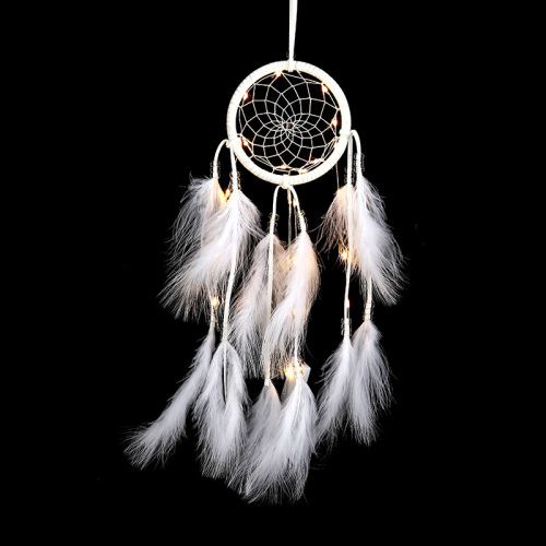White Dreamcatcher Wind Chime Car Accessory Ornament Net Home Decor Gift MZSZ005