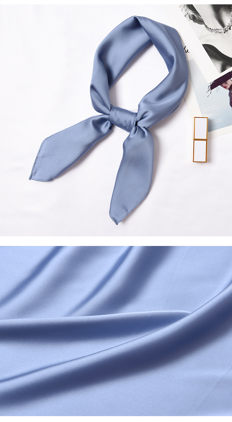 123g Weight Silk Scarf Classification Daily Occasion Satin Material Solid Color Pattern Summer, Spring, Autumn Season Women'S Gender Simple Style Style Women's Simple Style Solid Color Satin Silk Scarves 2