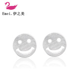 Серебряные матовые универсальные милые брендовые серьги, простой и элегантный дизайн, оптовые продажи