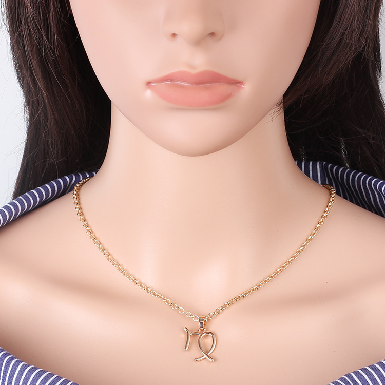11g Weight Necklace Classification Women'S Gender White, Gold, Silver Color Hot-selling Twelve Constellation Necklaces Wholesale 6