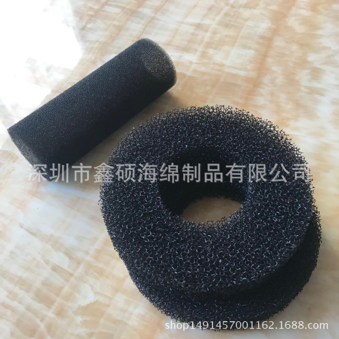 活性碳过滤棉 各种孔径聚酯过滤防尘海绵管 黑色16*100*200mm