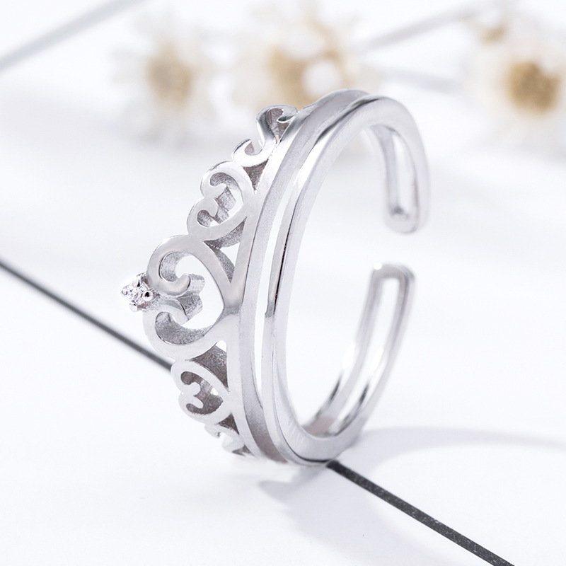 跨境专供欧美风格手饰皇冠系列戒指时尚女款钻戒个性高碳对戒批发