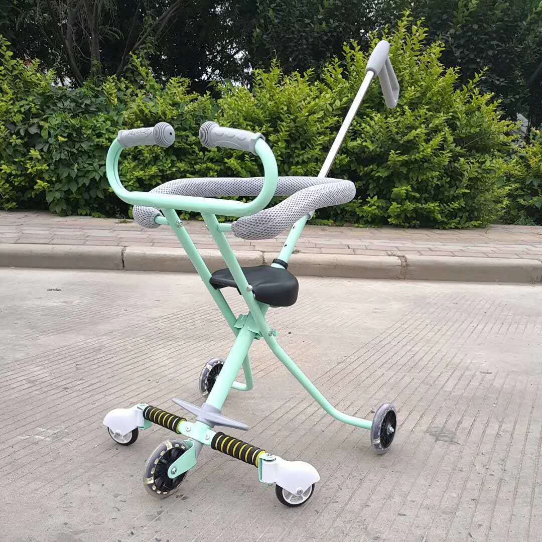 遛溜娃神器手推车五轮防侧翻简易轻便五轮儿童折叠三轮手推车童车