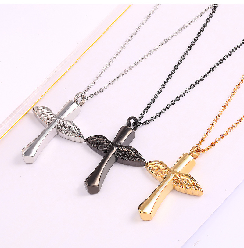 304 Stainless Steel 18K Gold Plated Simple Style Plating Cross Wings display picture 1