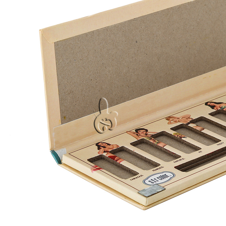 长方形翻盖纸质彩印眼影盒12格尺寸颜色可定制