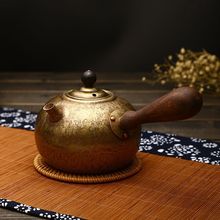 若容茶艺铜壶烧水壶煮茶壶铜水壶纯手工紫铜老铜壶侧把茶壶煮茶壶