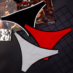 Women's women's underwear sexy cotton sports style contrast edge low waist seamless women's briefs thong