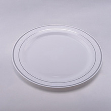 中式陶瓷餐盘厂家 批发酒店圆形餐盘 纯色烫金餐盘 微波炉可用