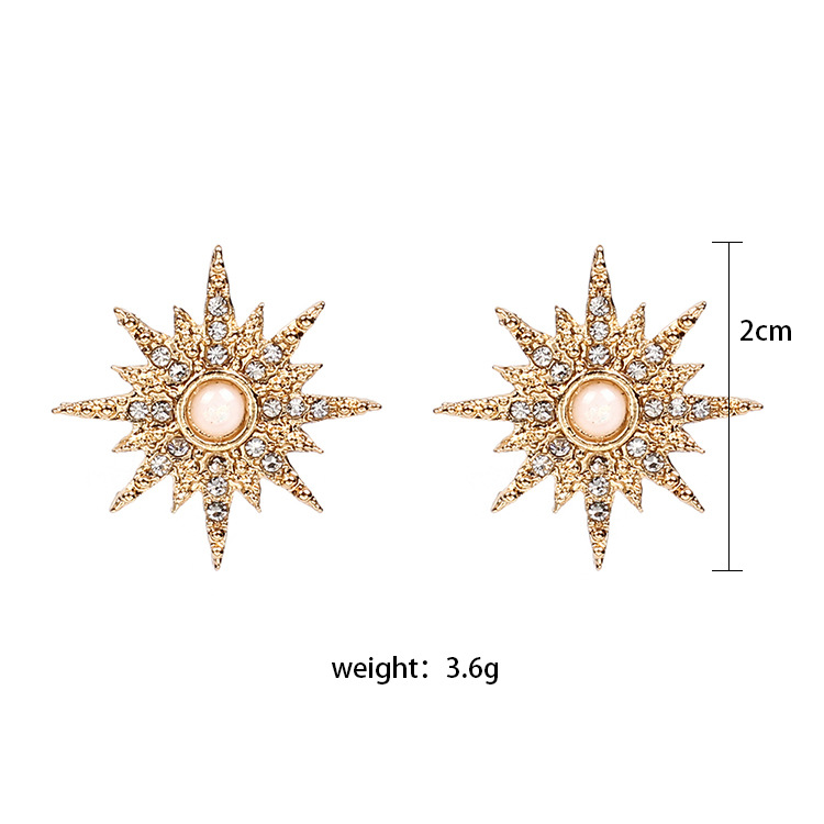 New Fashion Alloy Simple Sunflower Pearl Earrings For Women Wholesale display picture 5