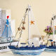 M1412 Large and Small Size Mediterranean Resin Sailing Ornaments Resin Crafts Shell Sailing Anchor Ornaments