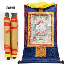 西藏唐卡装饰用品批发佛事用品卓玛嘎尔姆挂画白度母唐卡佛像