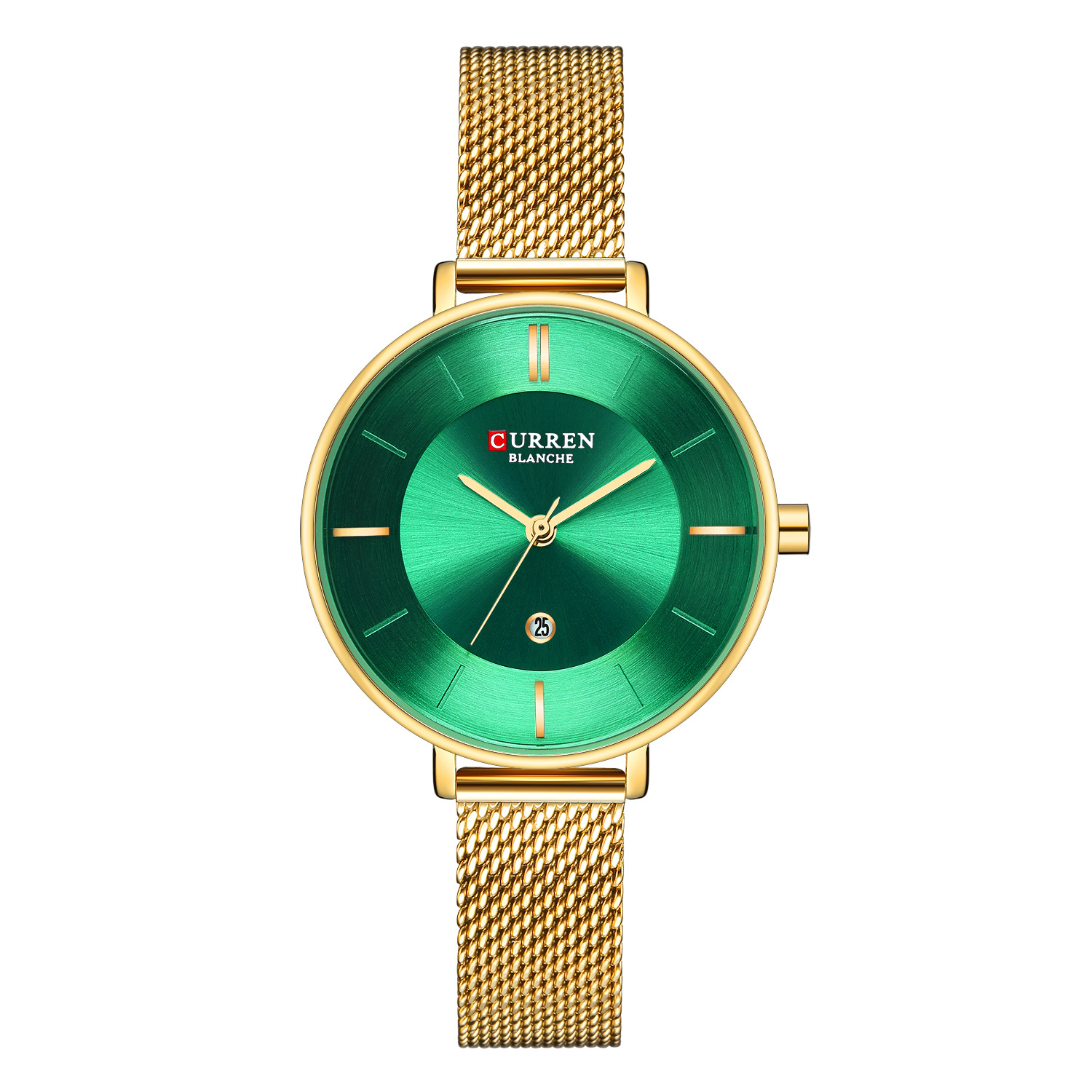 Curren Women's Quartz Watch With Mesh Band And Calendar Function_voghion.com