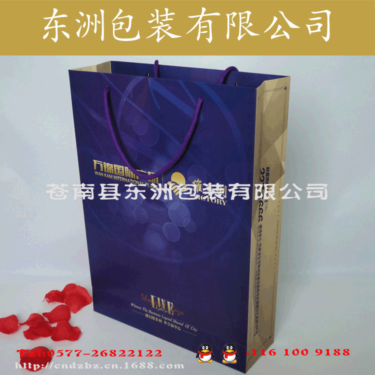 东洲包装专业生产 礼品牛皮广告购物手提纸袋