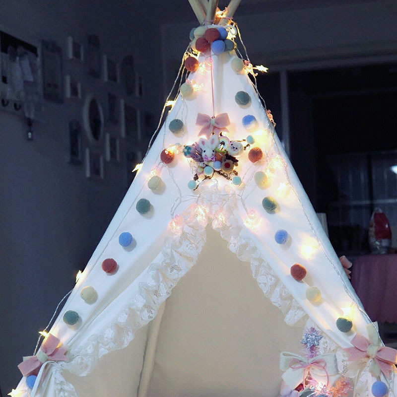 ins挂件毛絨球串少女兒童房裝飾拉花北歐簡約風拍照道具要手工串