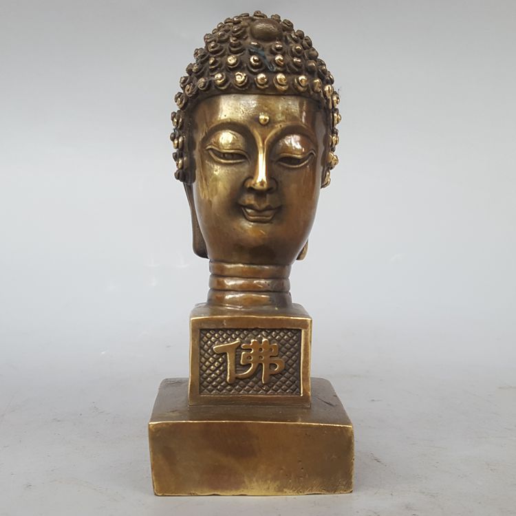 纯铜佛头印章 铜释迦牟尼印章  金属工艺品居家办公铜器摆件