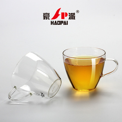 豪派紅茶功夫茶花草茶杯手工吹制耐熱玻璃杯小160ml