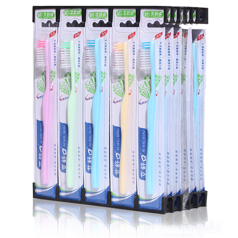 艾舒口厂家直销中毛牙刷 新年地摊江湖牙刷一元赠品礼品百货批发|ms