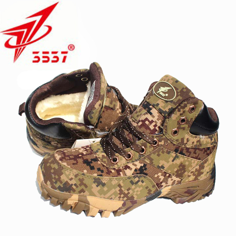 3537 outdoors Warm boots Gaobang camouflage men and women The special arms Combat boots winter wool keep warm Cotton-padded shoes