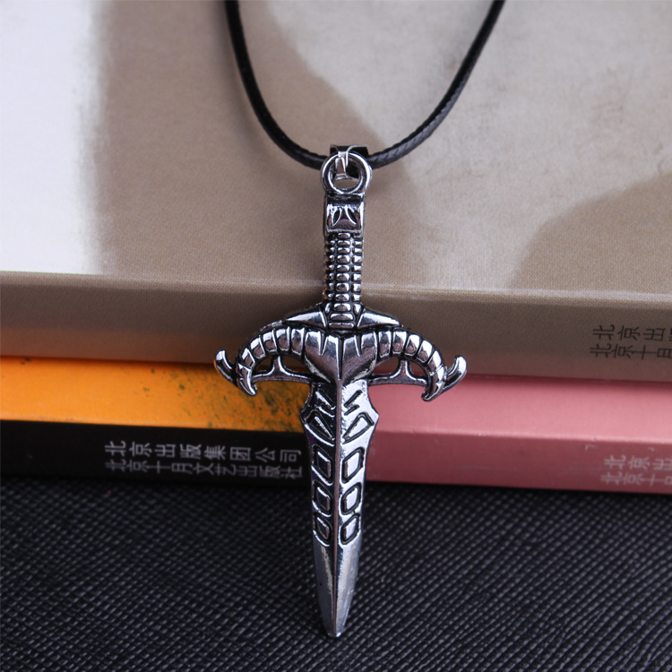 Personalized Dragon Sword Cross Cool Men's and Women's Nightclub Hip Hop Necklace Titanium Steel Totem Pendant_voghion.com