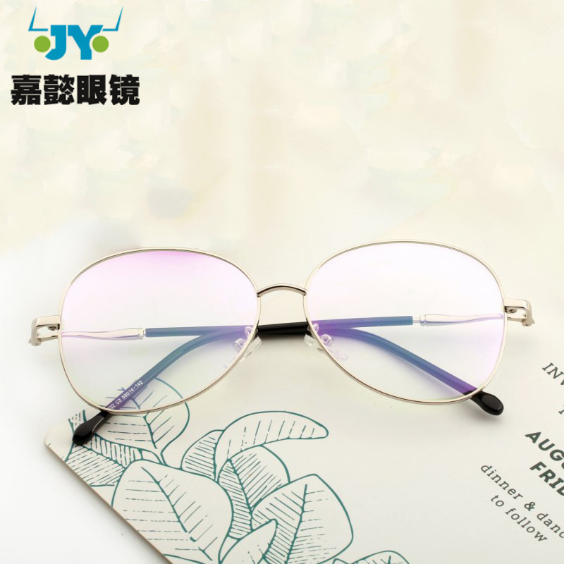 2019文艺不锈钢开球大脸镜框 装饰搭配平光镜螺丝近视框架批发价|ru