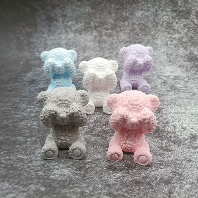 定制石膏工艺品 泰迪毛毛熊全立体摆件车载香水出风口夹 家居香薰