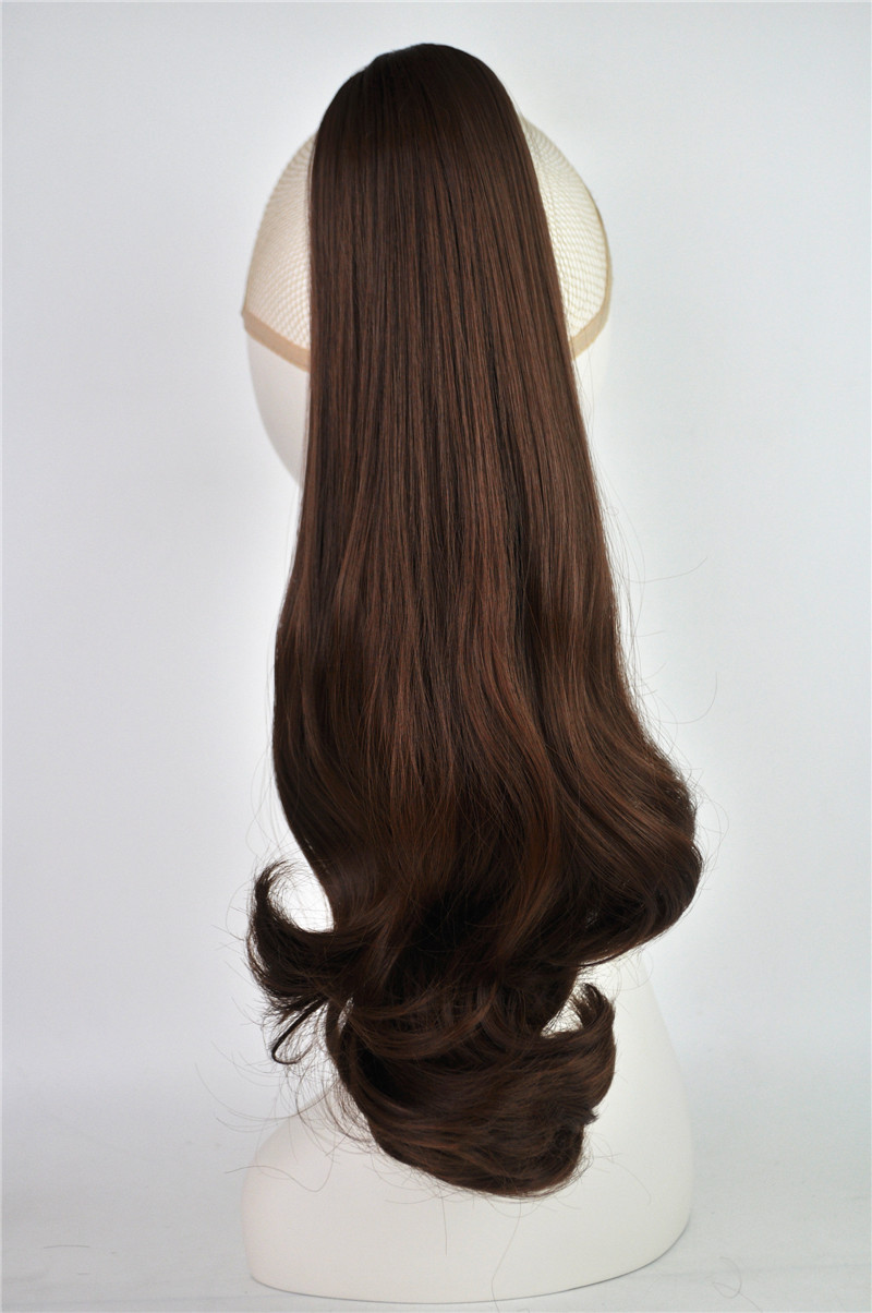 NEWLOOK nueva peluca invisible cabello largo natural clip de agarre peluca de cola de caballo