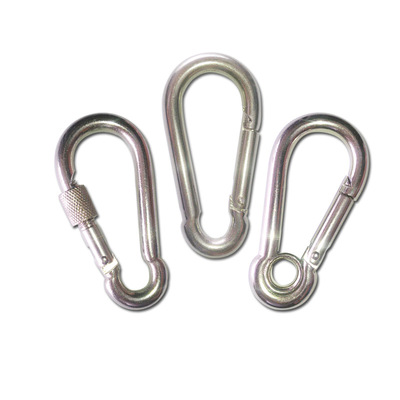厂家直供铁镀镍登山扣 户外攀岩五金锁具保险钩铁链连接扣