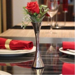 European-style creative stainless steel round-mouth vase, simple modern flower holder, personalized vase, desk accessory, single flower vase