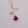 Fashionable red pendant, necklace, chain for St. Valentine's Day, Korean style, three colors, Birthday gift