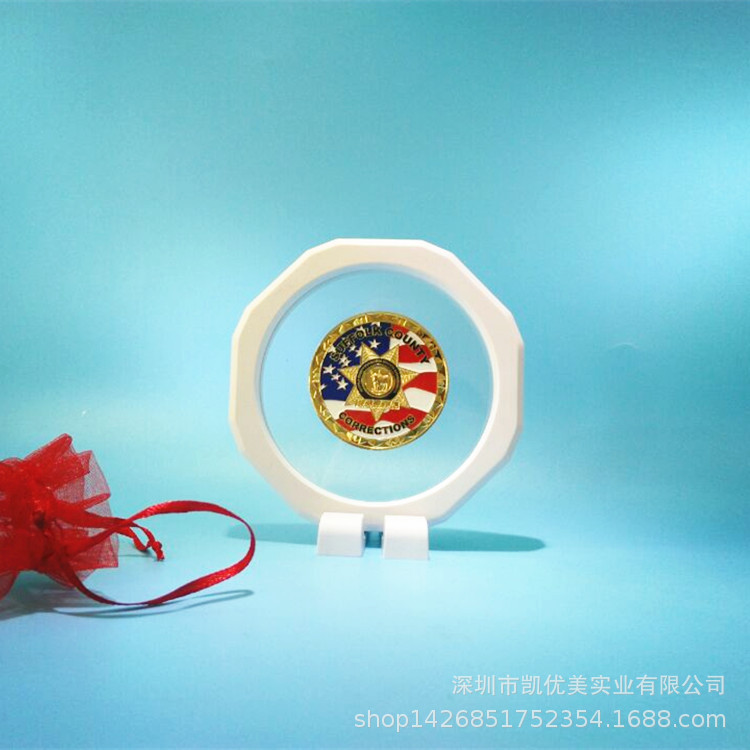 八角内圆128mm悬浮展示盒塑胶盒弹性膜透明盒展示盒PET