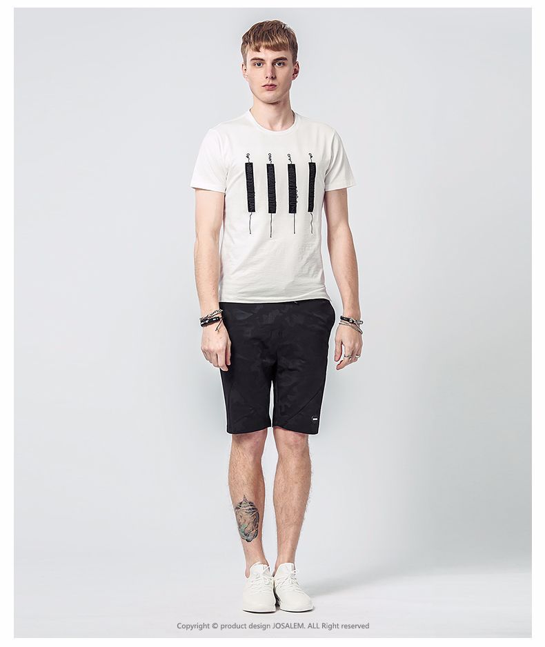 2018新款夏季男短袖T恤 青年流行创意图百搭