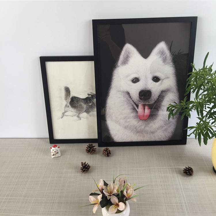 In stock art style studio sketch mounting large picture frame wooden photo frame photo wall decoration solid wood photo frame wholesale