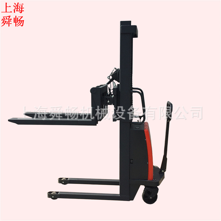 1T/2T电动电子秤堆高车 电瓶升高货物装卸车 半电动升降堆垛机