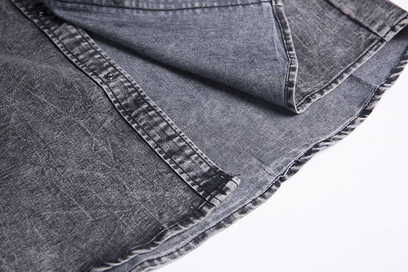 Camicia di jeans uomo a maniche corte stile europeo estiva_voghion.com