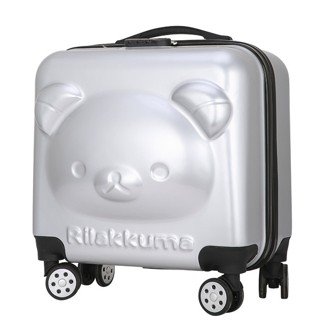 2018 mới nhất 3D stereo xe đẩy gấu trường hợp vali trẻ em 20 inch trường hợp xe đẩy du lịch tùy chỉnh logo Vali nóng