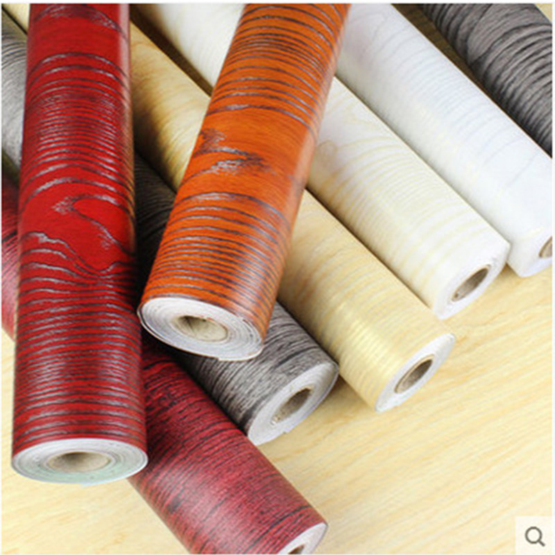thickening Self-adhesive wallpaper waterproof Boeing film chair Table wardrobe The old door Retread Renovation Wood wallpaper Sticker